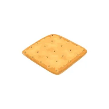 Plain oat or wheat square cracker Illustrazione stock