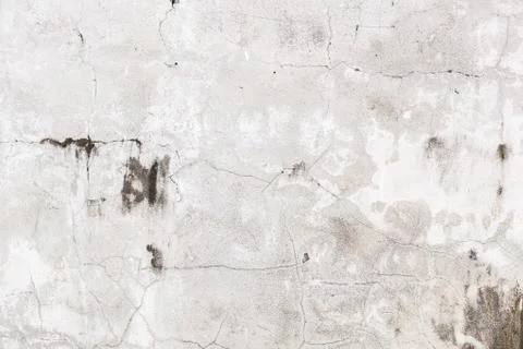 Plain old aged white colored painted faded weathered textured pattern on crac Stock Photos