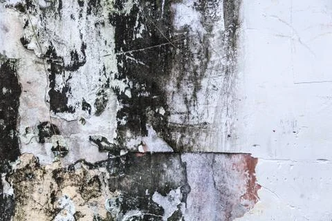 Plain old aged white colored painted faded weathered textured pattern on crac Stock Photos