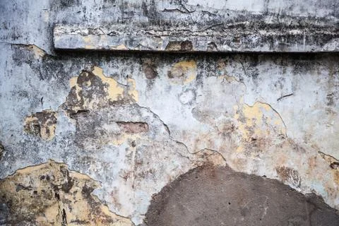 Plain old aged white colored painted faded weathered textured pattern on crac Stock Photos