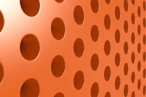 Plain orange surface with cylindrical holes Stock Illustration