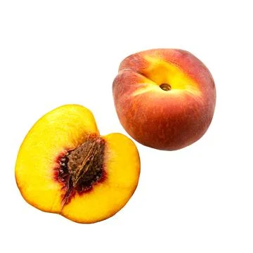 Plain peach on a white background. Isolated Stock Photos
