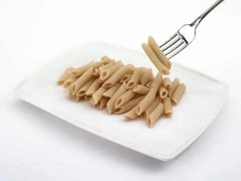 Plain plate of penne Stock Photos