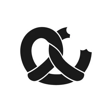 Plain pretzel with bite simple vector icon illustration Stock Illustration