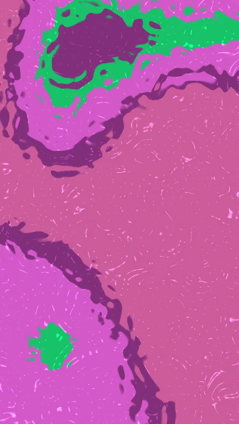 Plain purple background enhances abstract fluid shapes using pink purple and gre Stock Footage 327814651