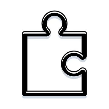Plain puzzle piece outlining challenge and solution Stockillustratie