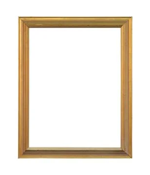 Plain rectangular golden frame isolated with clipping path included Foto stock
