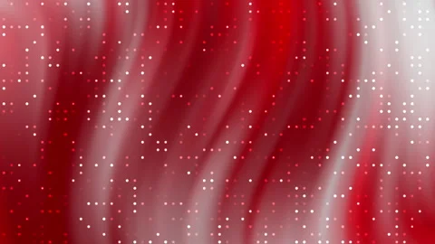 Plain red background featuring an abstract white flowing wave with geometric pix Stock Footage 341983043