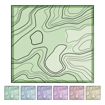 Plain sea topogrphic cartoon vector graphic Stock Illustration