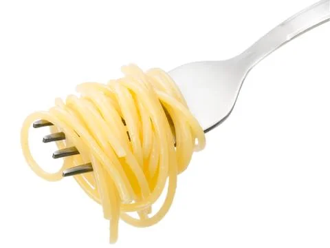 Plain Spaghetti on a fork Stock Photos