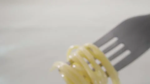 Plain spaghetti twirled on a fork. Stock Footage 288829201