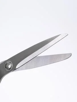 Plain steel scissors open blades Stock Photos