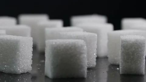 Plain sugar cubes rotating 4k 30fps video Stock-Footage 234226279