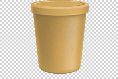 Plain tan colored tall cylindrical container with lid Stock Illustration