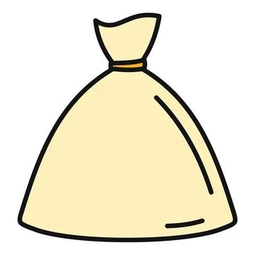 Plain tied sack doodle for storage concept Stock Illustration