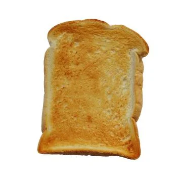 Plain Toast on White Background Stock Photos
