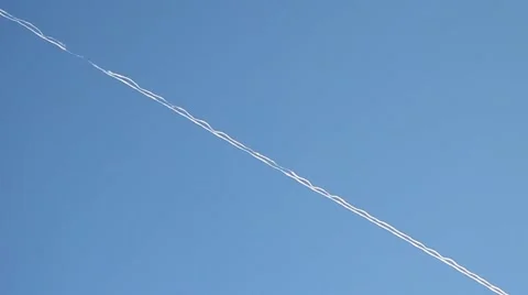 Plain train over clear blue sky Stock Footage 40254619
