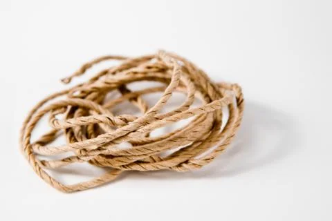 Plain twine on white background. Stock Photos