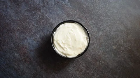 Plain vegan mayonnaise Stock Footage 152523468