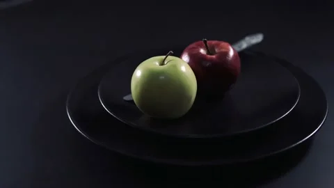 Plain view of organic apples Video stock 205565935