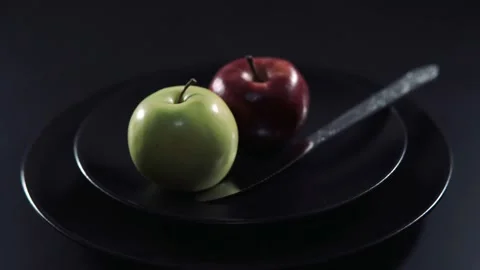 Plain view of organic apples Stock Footage 213587269