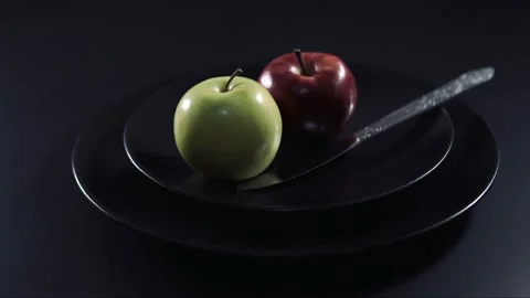 Plain view of organic apples Stock Footage 213587293