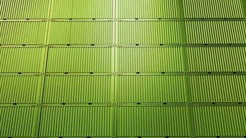 Plain wall of containers at the terminal. Isolated. Seamless loop. Video stock 286340308