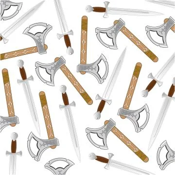 Plain weapon decorative pattern ea white background Stock Illustration