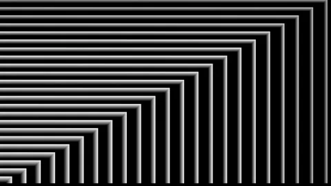 Plain white background contrasts with black canvas featuring white line rectangl Stock Footage 322932839