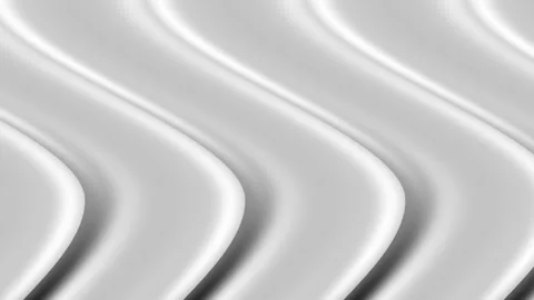 Plain white background showcases wavy gray abstract fabric folds elegant tex Stock Footage 313388316