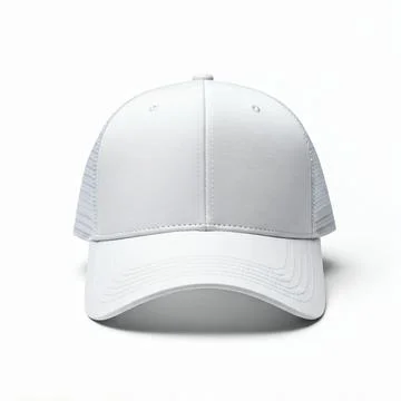 A plain white cap mockup isolated on a white background Stock Photos
