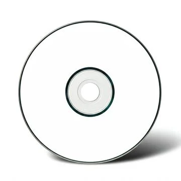 A plain white CD mockup isolated on white Stock Photos