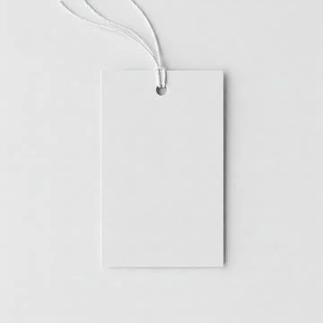 A plain white clothes tag isolated on a white background Stock Photos