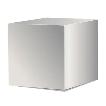 Plain white cube with smooth surface on a neutral background Stock Photos