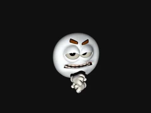 Plain white emoticon guy Illustrazione stock