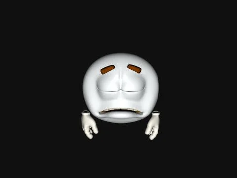 Plain white emoticon guy Stock Illustration