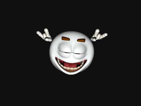 Plain white emoticon guy Stock Illustration