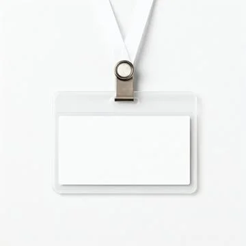 A plain white name tag mockup isolated on white Stock Photos