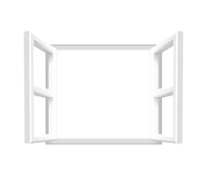 Plain White Open Window — Add your own image or text Stock Illustration