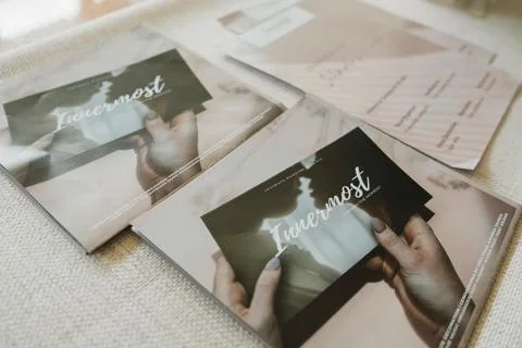 Plain white paper on table with copy space Stock Photos