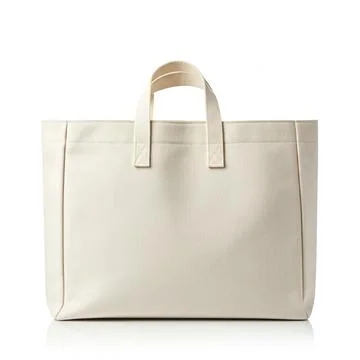 A plain white tote bag isolated on a white background Stock Photos