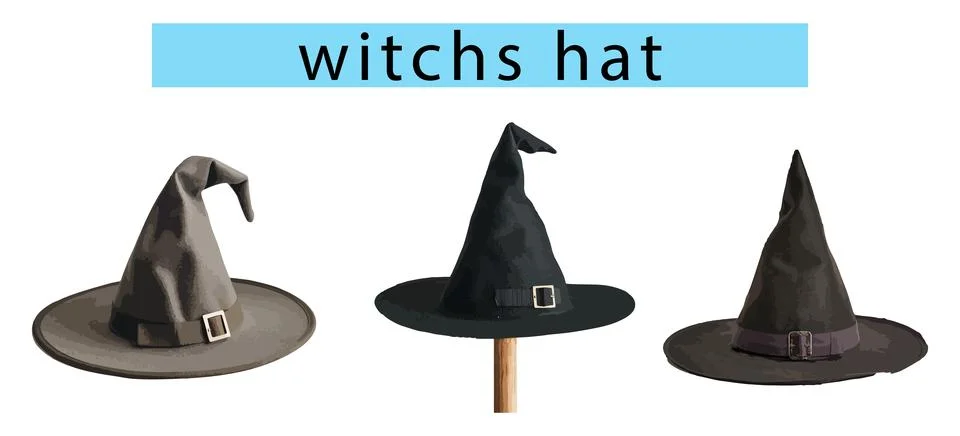 A plain witchs hat with a simple buckle detail, witchs hat vector Иллюстрация