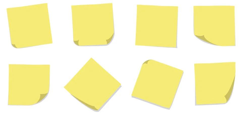Plain Yellow Sticky Notes Stock Photos
