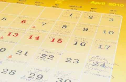 Plaining on calendar Stock Photos