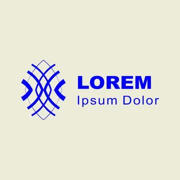 Plaiting curved lines simple logo design Stock Illustration