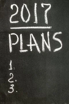 Plan 2017 handwritten with white chalk on a blackboard Stock Photos