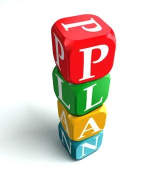 Plan 3d colorful buzzword Stock Illustration