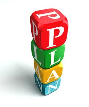 Plan 3d colorful buzzword Stock Illustration