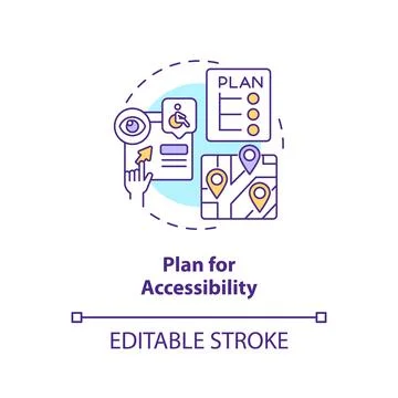 Plan for accessibility concept icon Stock Illustration