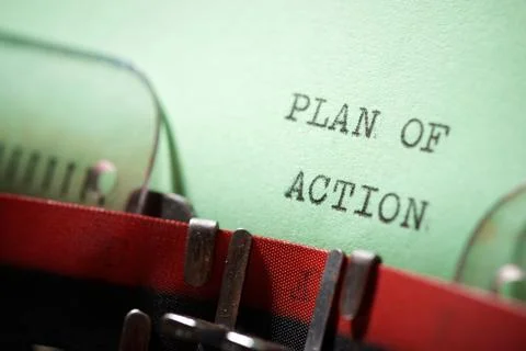 Plan of action text Stock Photos
